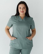 Медична сорочка жіноча Топаз оливкова +SIZE